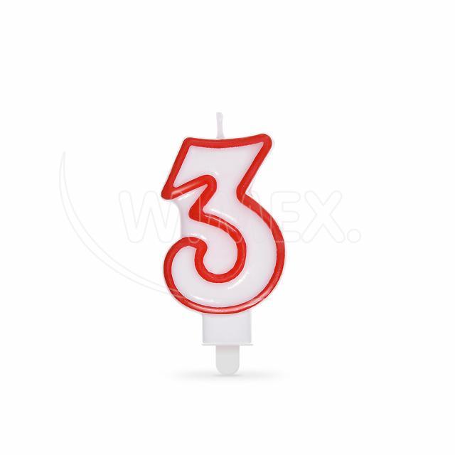 Svíčka číslová "3" 75 mm [1 ks]