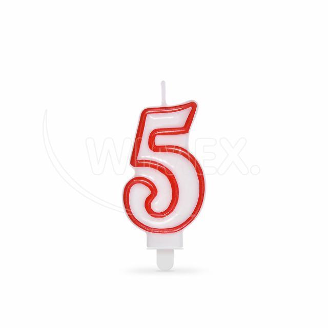 Svíčka číslová "5" 75 mm [1 ks]
