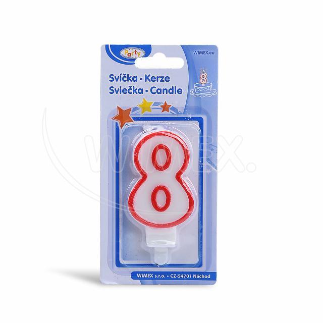 Svíčka číslová "8" 75mm [1 ks]