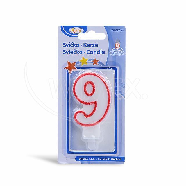 Svíčka číslová "9" 75mm [1 ks]
