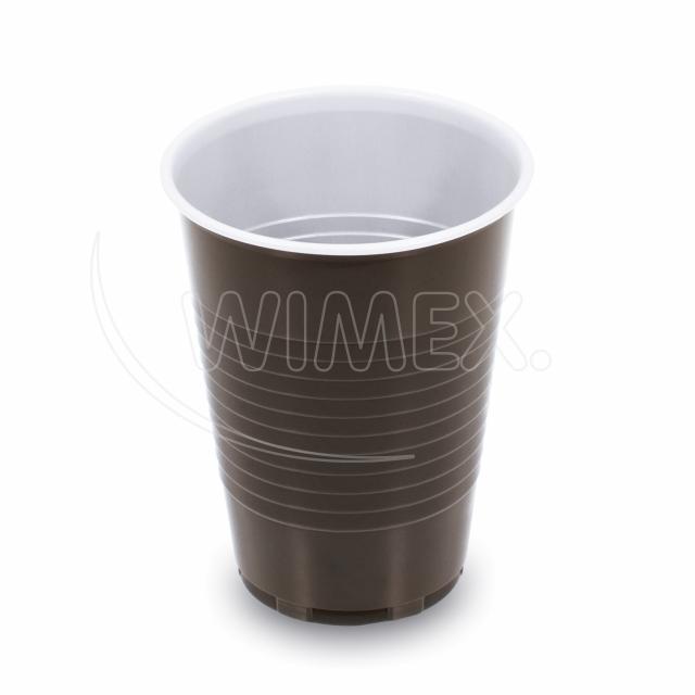 Kávový kelímek (PP) hnědo/bílý Ø70mm 180ml [15 ks]
