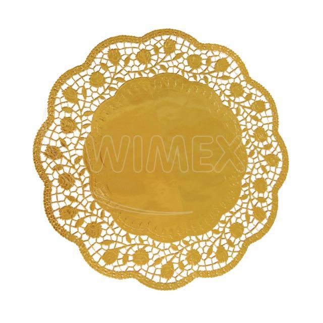Dekorativní krajka kulatá zlatá Ø36cm [4 ks]