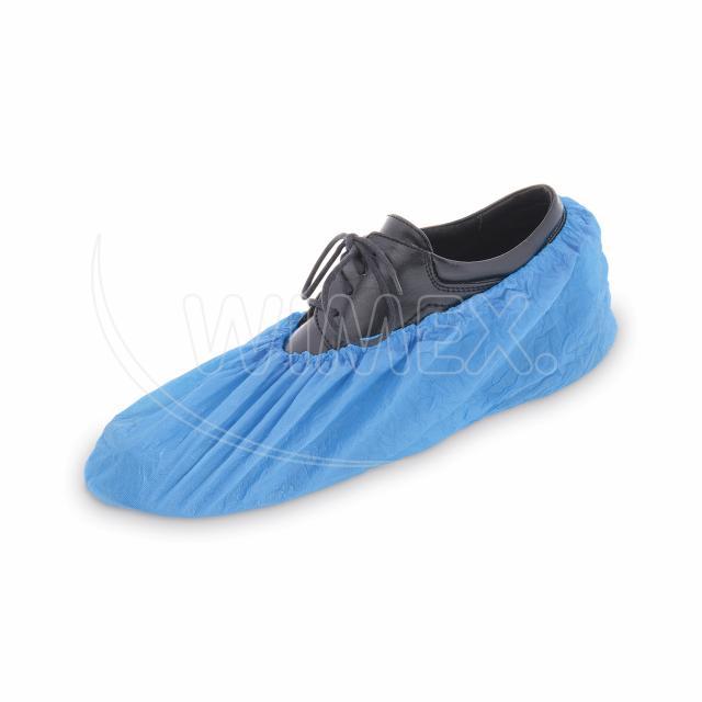 Jednorázový návlek na obuv modrý 40 x 14 cm (CPE) [100 ks]