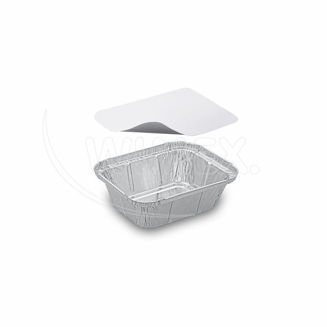 Miska (ALU) hranatá 129 x 103 x 34 mm 250ml + víčko [20 ks]