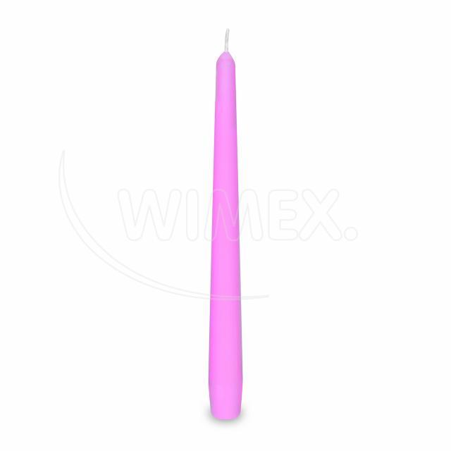 Svíčka kónická 245 mm růžová [10 ks]