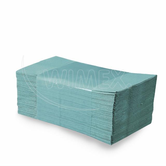 Papírový ručník skládaný ZZ, 25 x 23 cm, zelený [250 ks]