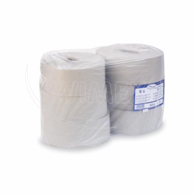 Toaletní papír 1vrstvý s ražbou natural `JUMBO` Ø24cm 210m [6 ks]