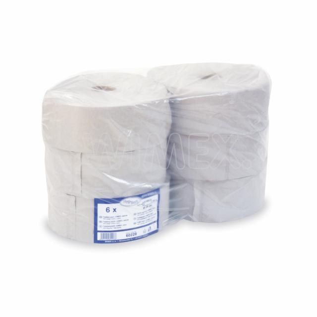 Toaletní papír 1vrstvý s ražbou natural `JUMBO` Ø28cm 300m [6 ks]
