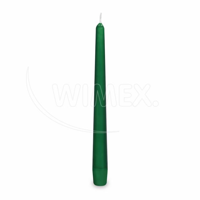 Svíčka kónická 245 mm tmavě zelená [10 ks]