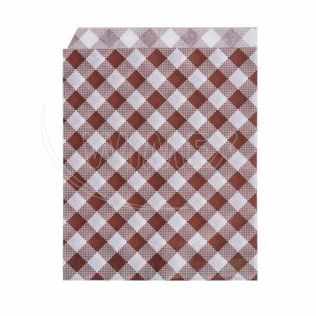 Papírový sáček Karo 19 x 14 cm na burger/kebap [500 ks]