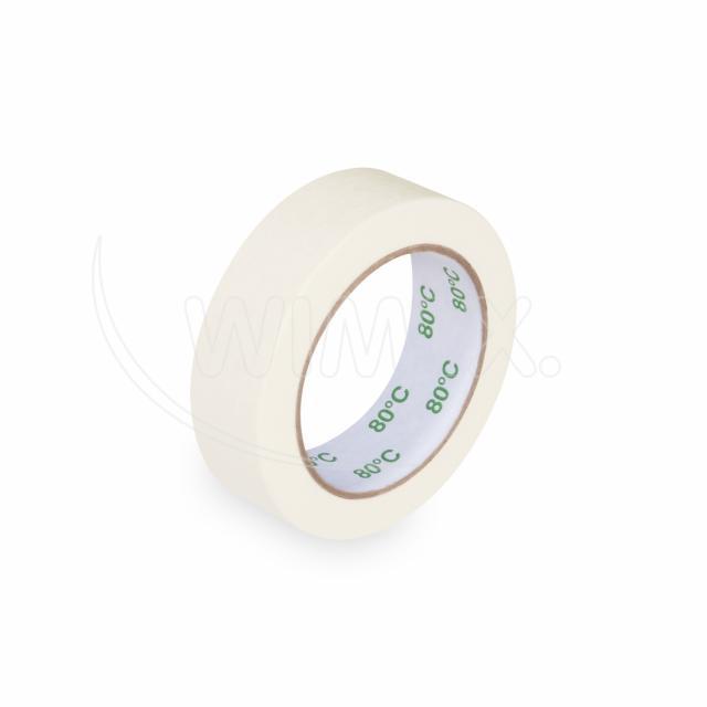 Lepící páska krepová, bílá 50 m x 30 mm (do +80°C) [1 ks]