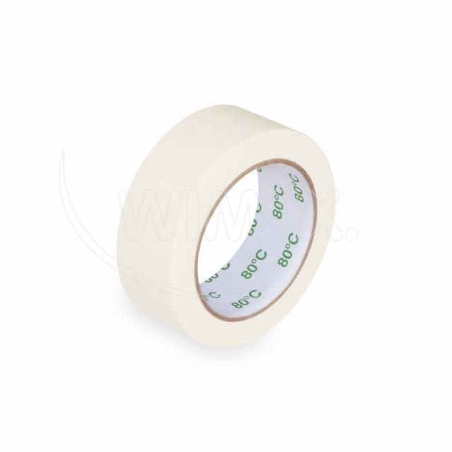 Lepící páska krepová, bílá 50 m x 38 mm (do +80°C) [1 ks]