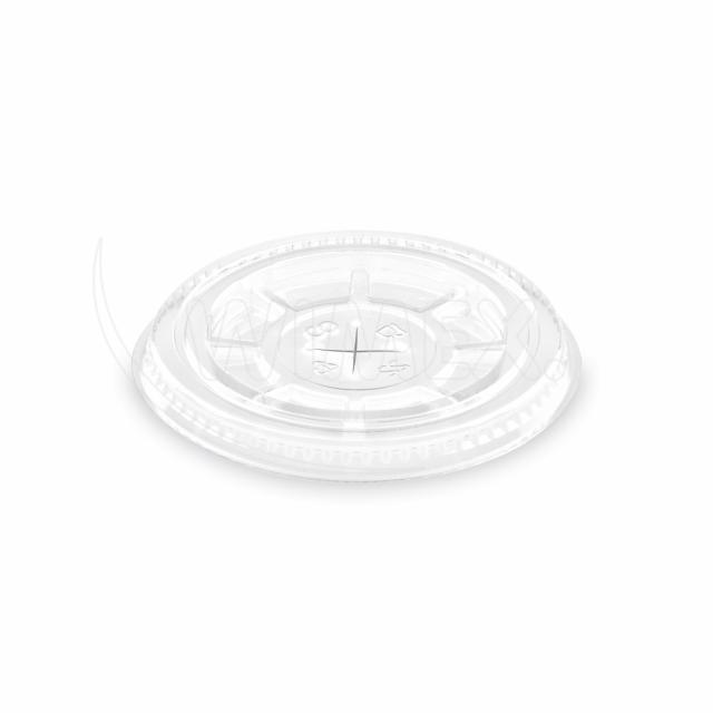 Víčko (rPET) s křížovým otvorem pro kelimek Ø78mm [50 ks]