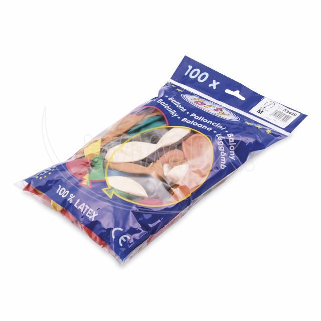 Nafukovací balónek metalíza mix Ø25cm `M` [100 ks]
