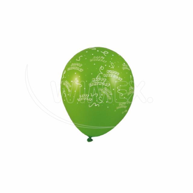 Nafukovací balónek "Happy Birthday" barevný mix Ø30cm `L` [5 ks]