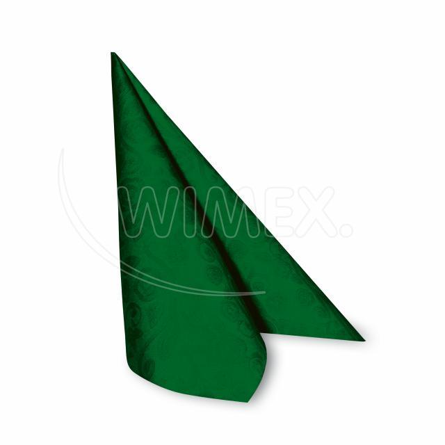 Ubrousek PREMIUM 40x40cm "dekor R" tmavě zelený [50 ks]