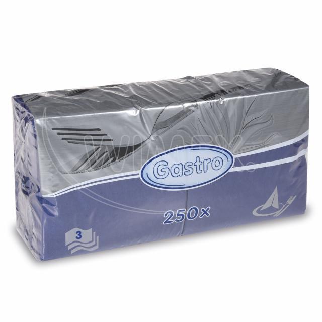 Ubrousek 3vrstvý, 40 x 40 cm tmavě modrý [250 ks]