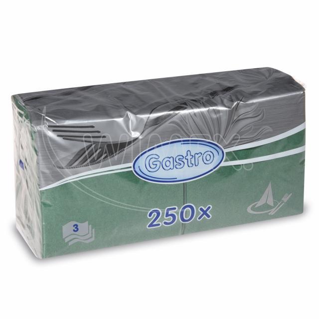 Ubrousek 3vrstvý, 40 x 40 cm tmavě zelený [250 ks]