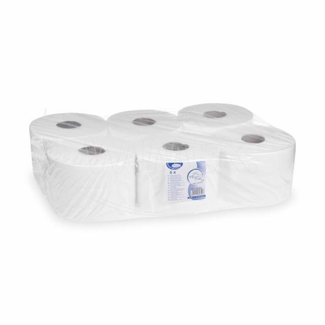 Toaletní papír (Tissue) 2vrstvý bílý `JUMBO` Ø20cm 13,4cm x 200m [6 ks]