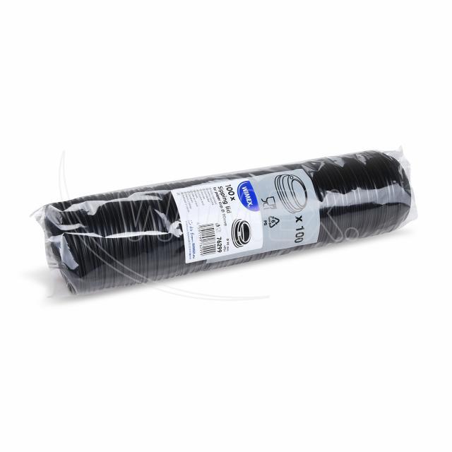 Víčko vypouklé (PS) černé Ø90mm [100 ks]