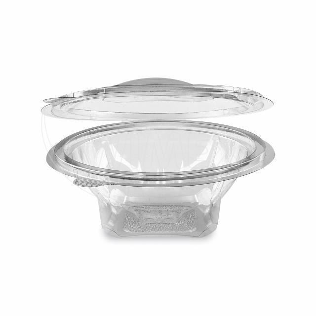Miska kulatá průhledná s víčkem 375 ml (PET) [50 ks]