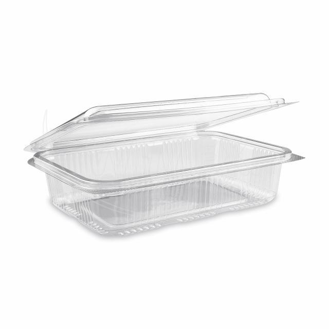 Vanička (rPET) s víčkem hranatá průhledná 1000ml [50 ks]