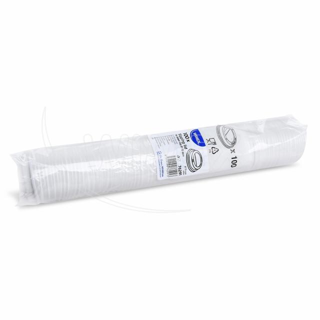 Víčko vypouklé (PS) bílé pro kelímek Ø73mm [100 ks]