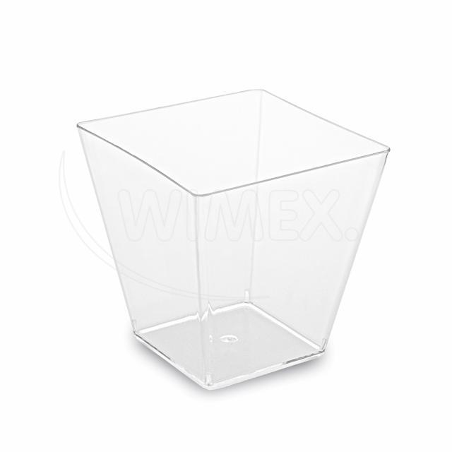 Fingerfood kelímek (PS) hranatý čirý 59 x 59 x 54 mm 100ml [50 ks]