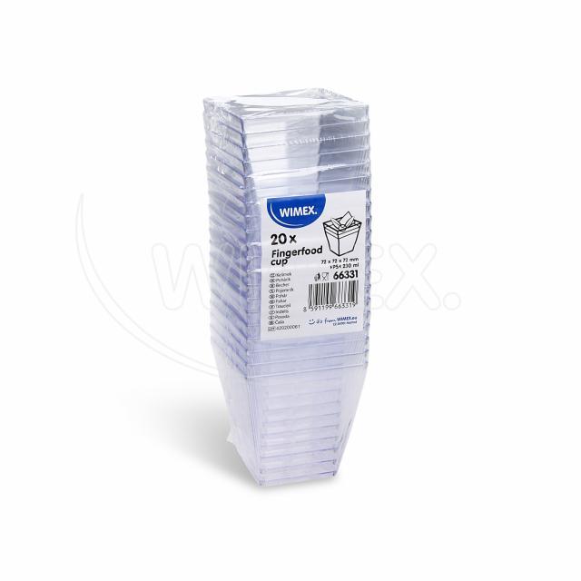 Fingerfood kelímek čirý 72 x 72 x 72 mm 230ml [20 ks]