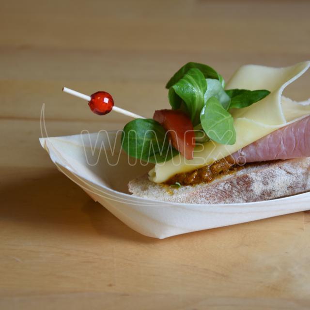 Fingerfood miska dřevěná lodička 16,5 x 8,5 cm [100 ks]