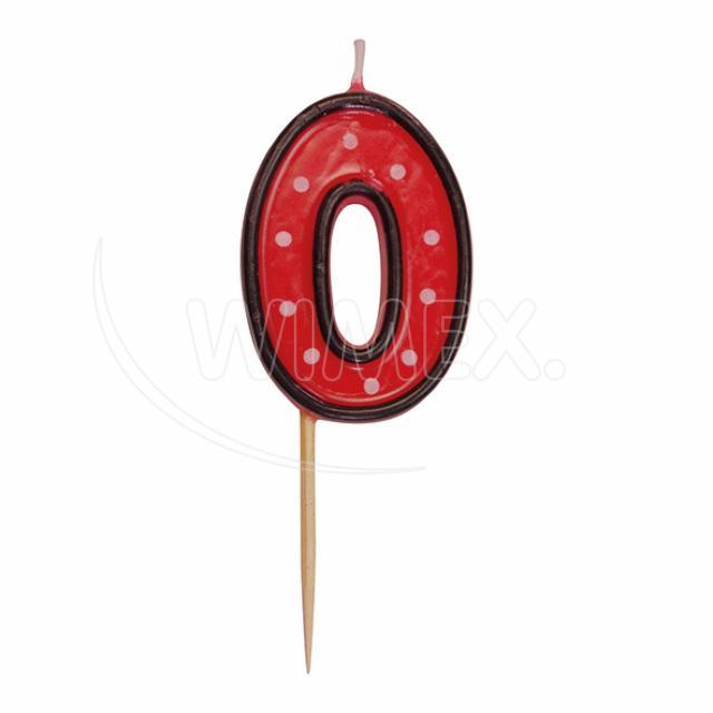 Svíčka číslová na špejli "0" 50 mm [1 ks]