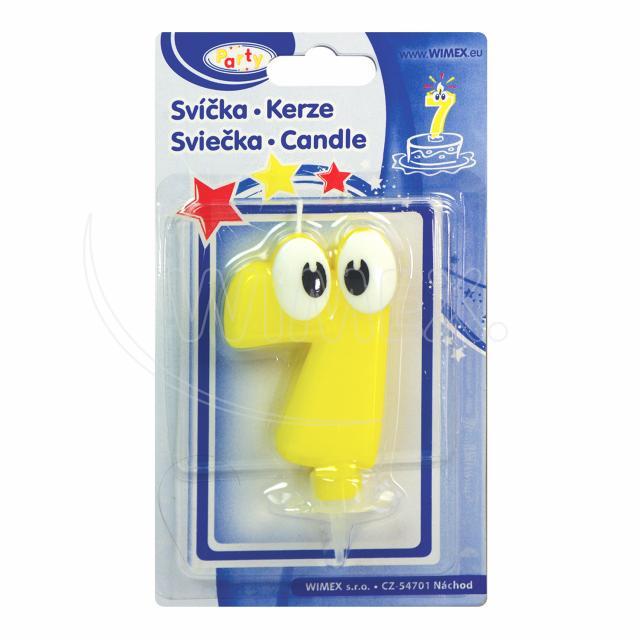 Svíčka číslová se stojánkem "7" 80mm [1 ks]