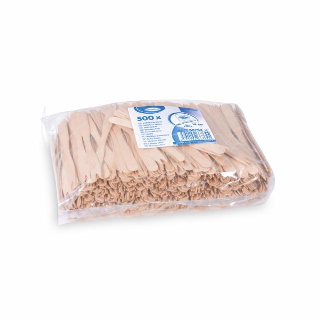 Vidlička svačinová dřevěná dlouhá 14cm [500 ks]