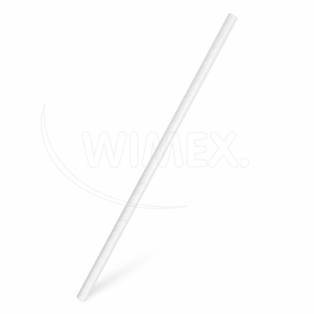 Slámka papírová bílá `JUMBO` Ø8mm x 25cm [100 ks]
