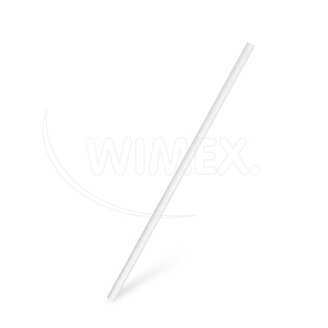 Slámka papírová rovná, bílá 20 cm, Ø 6 mm [100 ks]