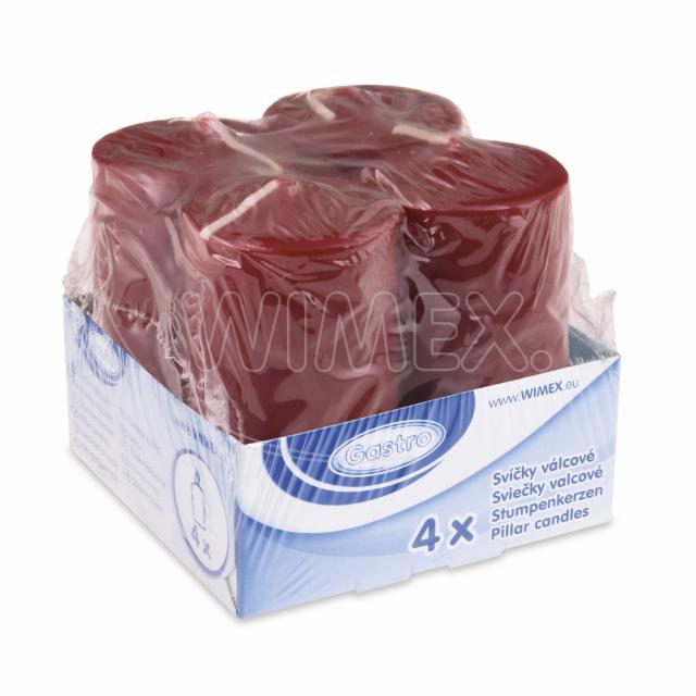 Svíčka válcová bordová Ø50 x 100 mm [4 ks]