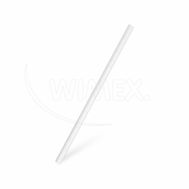 Slámka papírová bílá `JUMBO` Ø8mm x 20cm [100 ks]