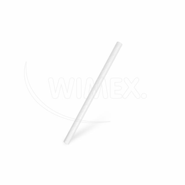 Slámka papírová bílá `JUMBO` Ø8mm x 15cm [100 ks]