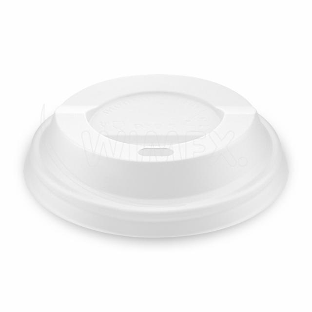 Víčko vypouklé bílé (CPLA) -BIO- pro kelímky Ø 80 mm [100 ks]