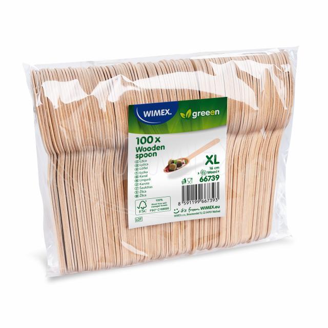 Lžíce dřevěná 16cm `XL` [100 ks]