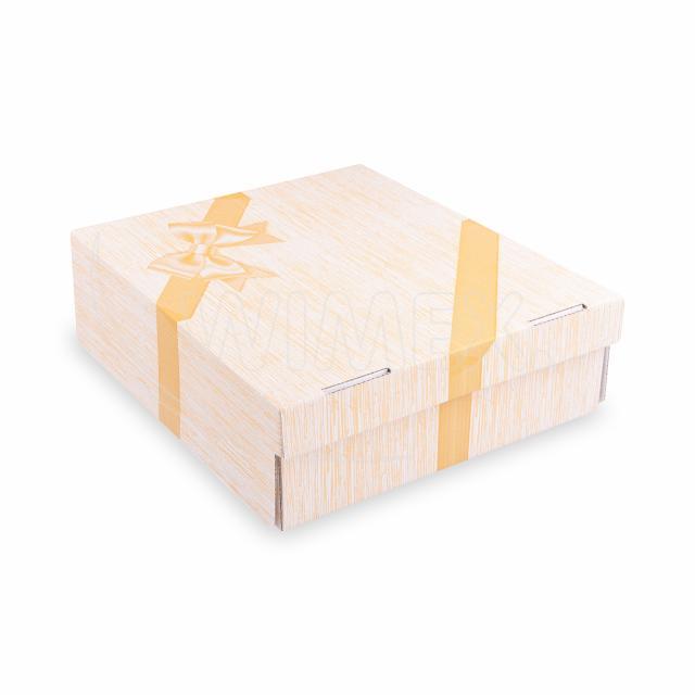 Krabice na dort z vlnité lepenky celoplošný potisk 28 x 28 x 10 cm [100 ks]