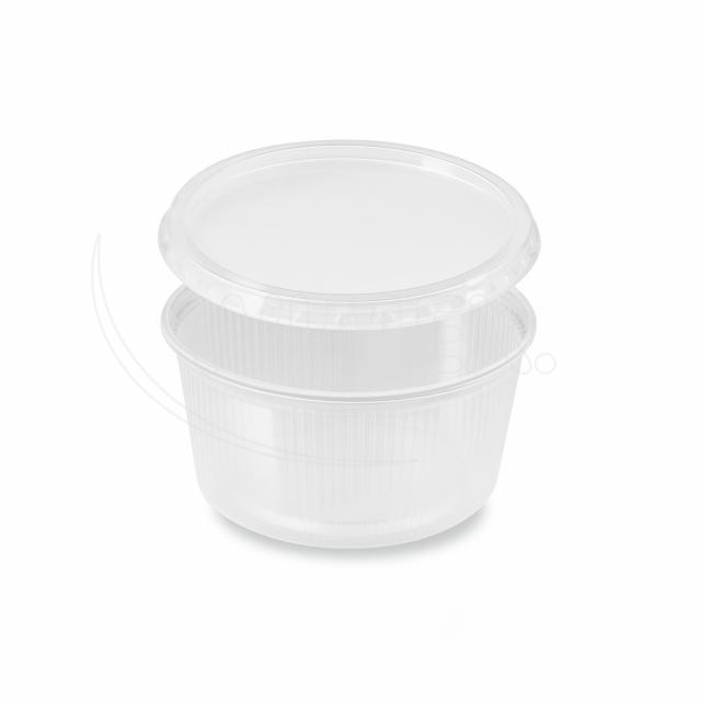 Miska (PP) kulatá průhledná 250ml + víčko [5 x 50 sad]