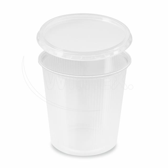 Miska (PP) kulatá průhledná 500ml + víčko [5 x 50 sad]
