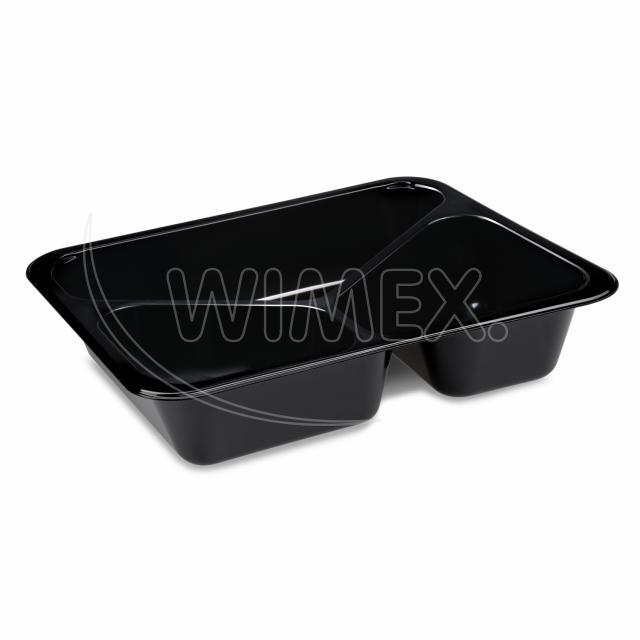 Menu mísa (PP) Foodyboxx extra-pevná 3dílná černá 227 x 178 x 49 mm [50 ks]