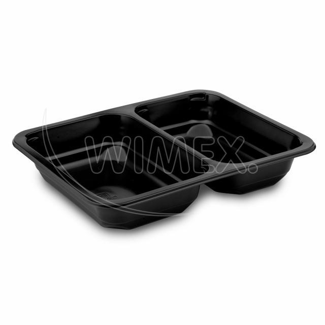 Menu mísa (PP) 2dílná černá 227 x 178 x 40 mm 1070ml [50 ks]