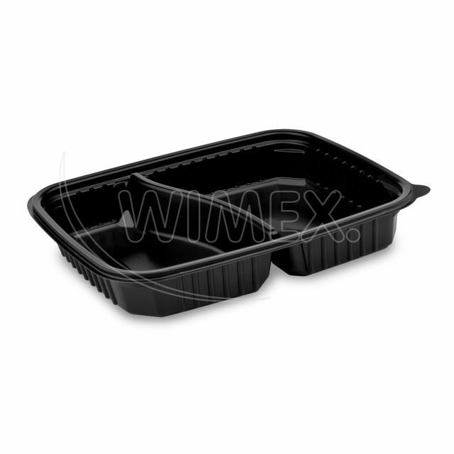 Menu mísa do mikrovlnky (PP) 2dílná černá `L` 250 x 185 mm 1100ml [50 ks]