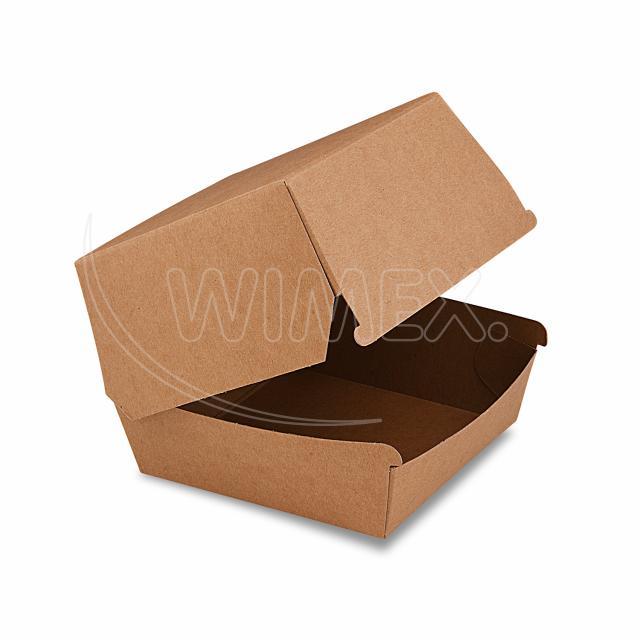 Box na hamburger hnědý 11 x 11 x 9 cm, nepromastitelný [50 ks]