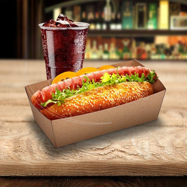 Papírová miska hnědá 13,5x7x4,5cm (300ml), nepromastitelná [250 ks]