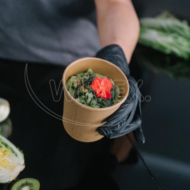 Papírový kelímek hnědý 280 ml, M (Ø 80 mm) [50 ks]