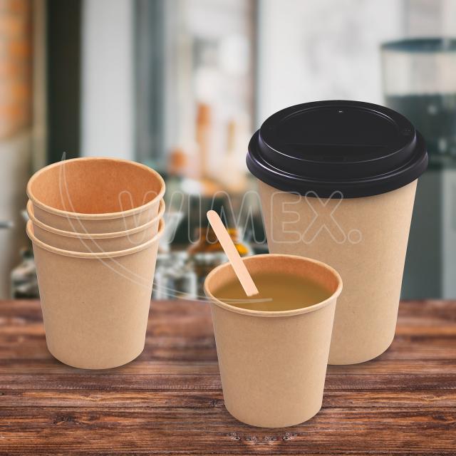 Papírový kelímek hnědý 330 ml, L (Ø 80 mm) [50 ks]